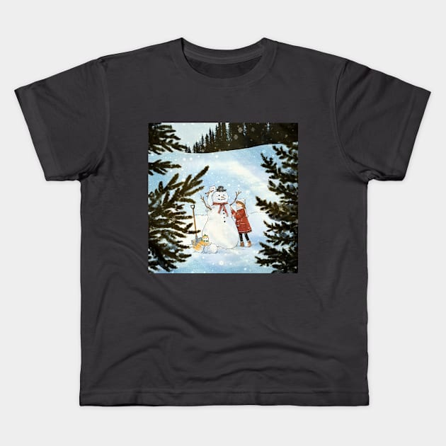 Snowman Kids T-Shirt by LUNA